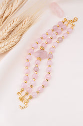 Bracciale in quarzo rosa